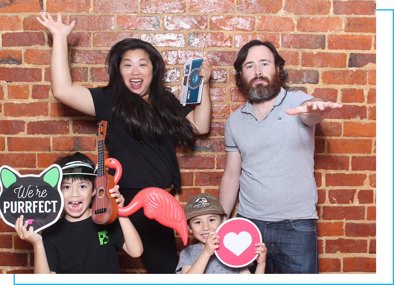 Family utilising Perth Corporate Photo Booth Hire