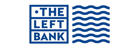 The Left Bank logo blue and white