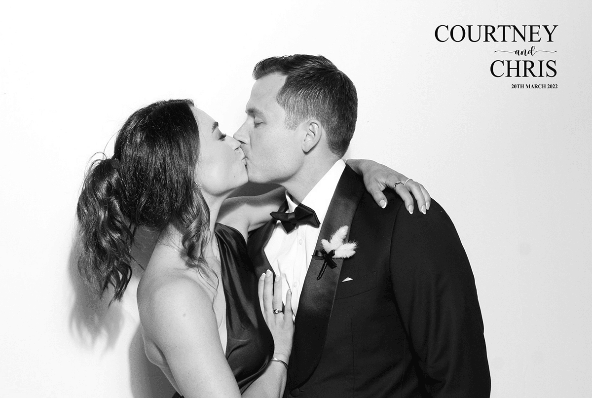 GLAM Booth Hire with Classic Black and White Photos - Courtney and Chris Wedding Photo Booth