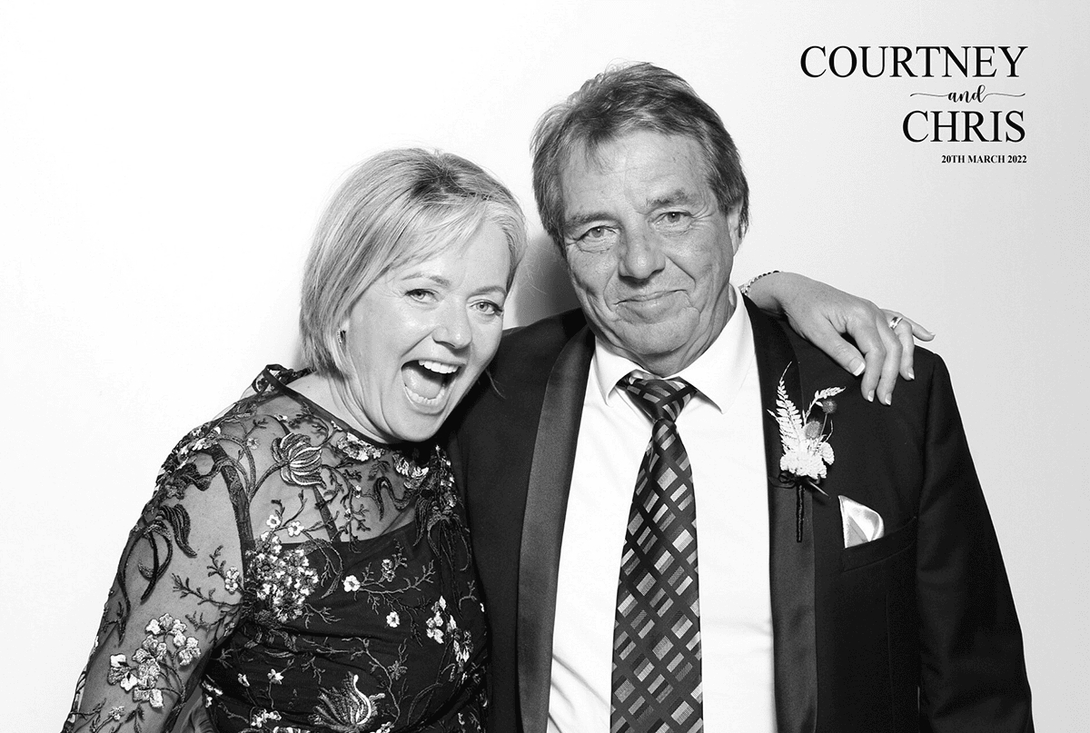 GLAM Booth Hire with Classic Black and White Photos - Courtney and Chris Wedding Photo Booth