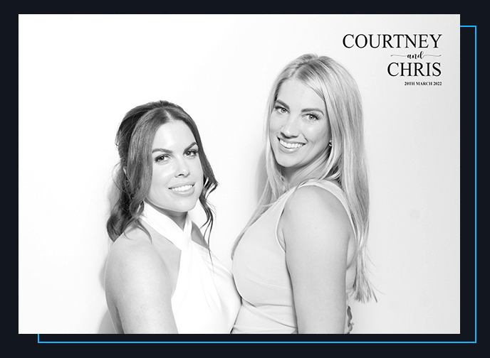 GLAM Booth Hire with Classic Black and White Photos - Courtney and Chris